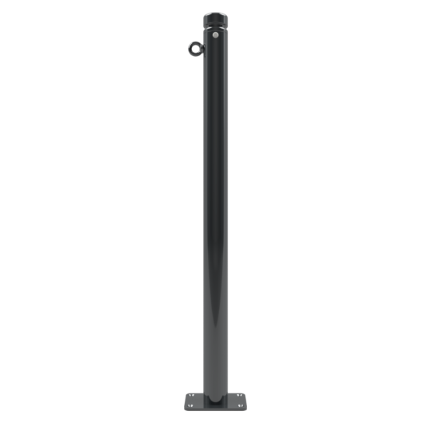 Ornamental bollard | Series 464B | � 60 mm | stationary, to be fixed by plugswith base plate 100 x 150 mm | without lock | with 1 eyelet